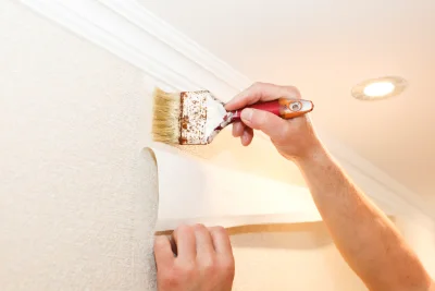 Pose de papier peint à Périgné — revêtements muraux et toiles de verre